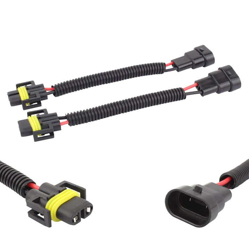 TOMALL 9006 9005 to H11 H8 Retrofit Wiring Harness for Light Bulb Lamp Connector Socket Adapter 12cm(5inch) - Image 1